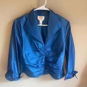 Vintage Talbots Petites Pure Silk Blouse Blue Size 12